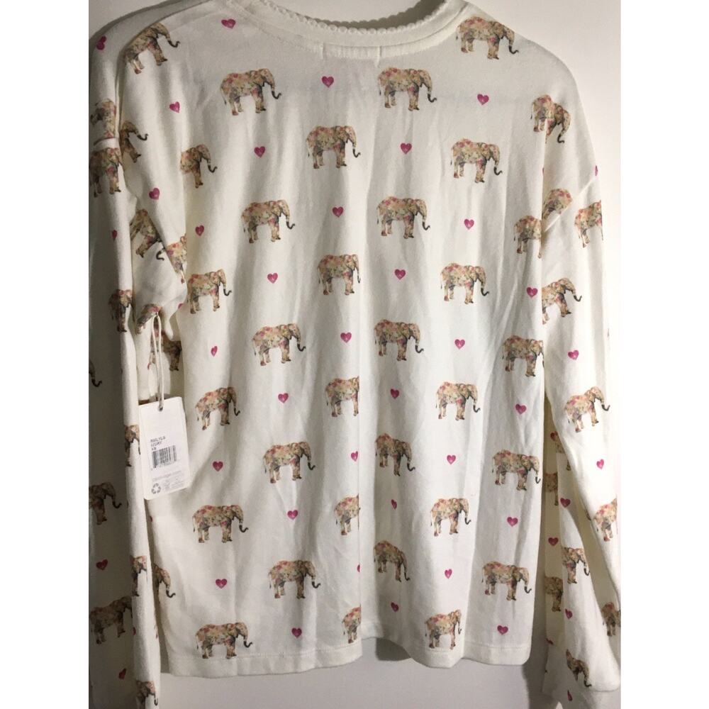 NWT PJ Salvage Women's Size XS Love A Ton Ivory Cozy Knit Pajama Lounge Top - Picture 4 of 4